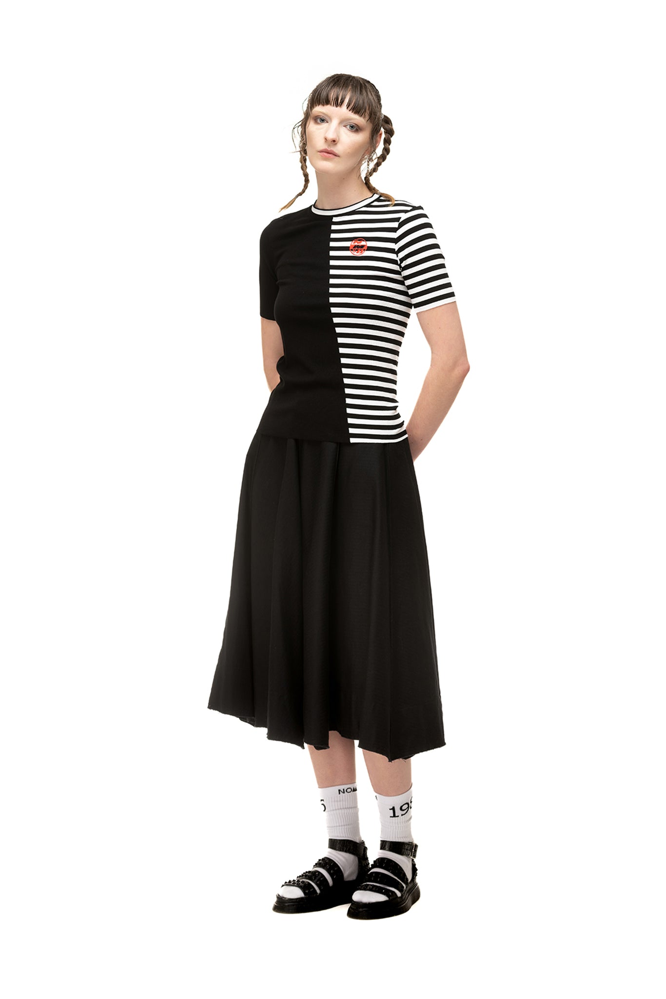 Canvas Skirt | Cotton Herringbone | Black