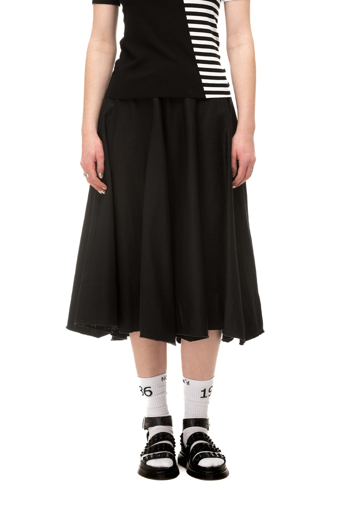 Canvas Skirt | Cotton Herringbone | Black