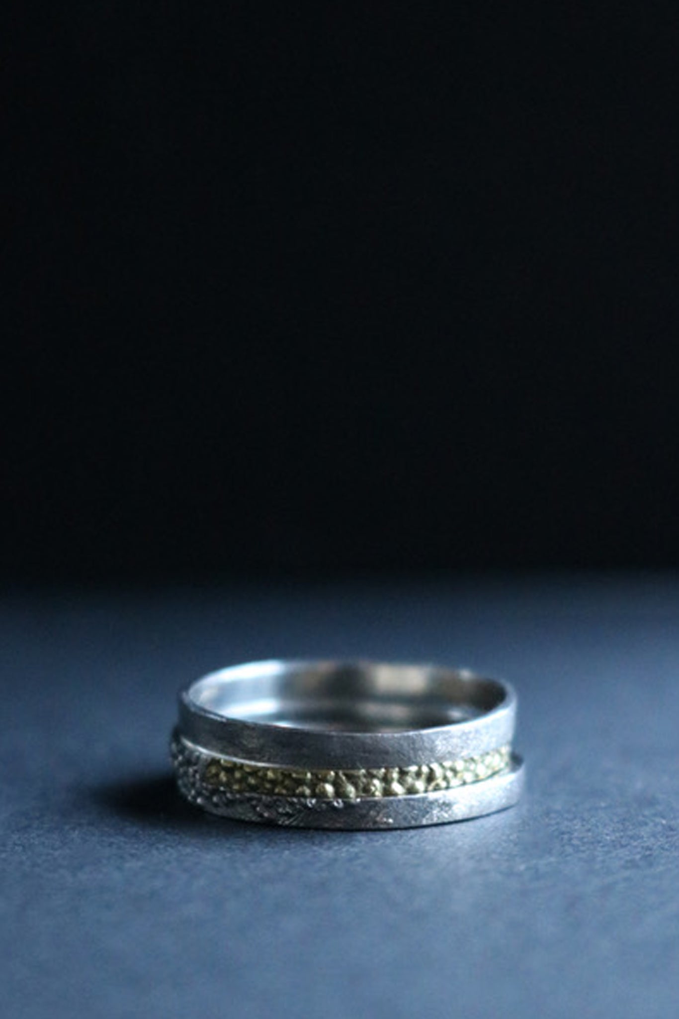 Fine Stacker Rings | Stg Silver + 1/2 Gold mix | Set of 3